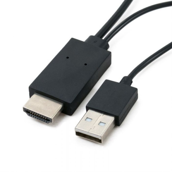 Кабель-перехідник Extradigital MHL, microUSB (5pin) M, USB M-HDMI AM (1.8m)
